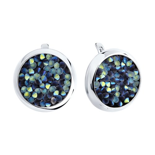 Серьги с английским замком женские из родированого серебра 925 пробы 94022682