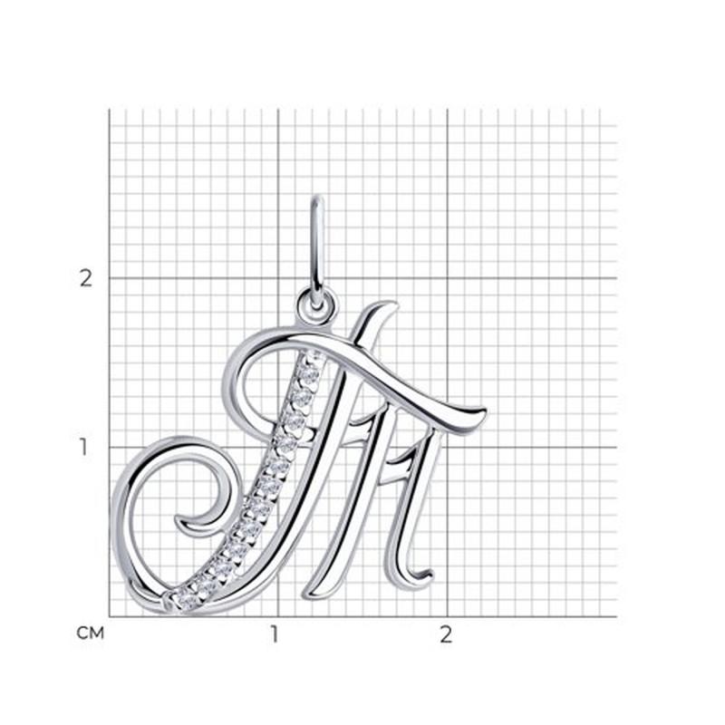 Подвеска из родированого серебра 925 пробы 94-130-01380-1