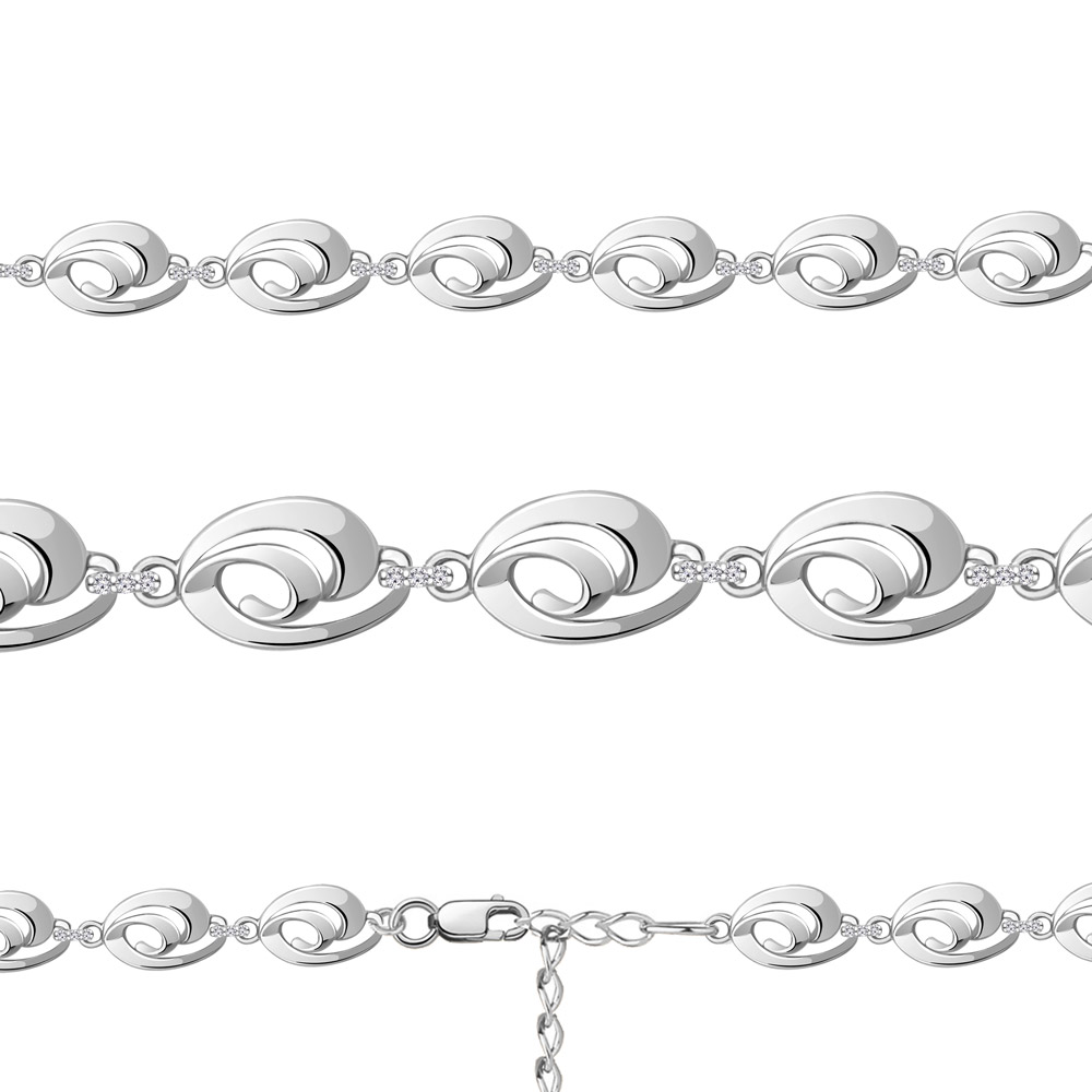 Браслет из золота 585 пробы 74159А  Белый