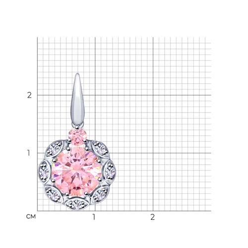 Подвеска из родированого серебра 925 пробы 94032162