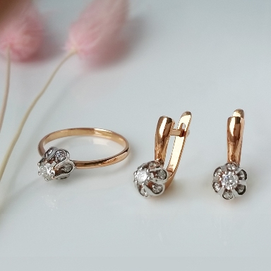 Кольцо из золота 585 пробы С110-6731 с бриллиантом