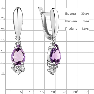 Серьги из серебра 4743004А
