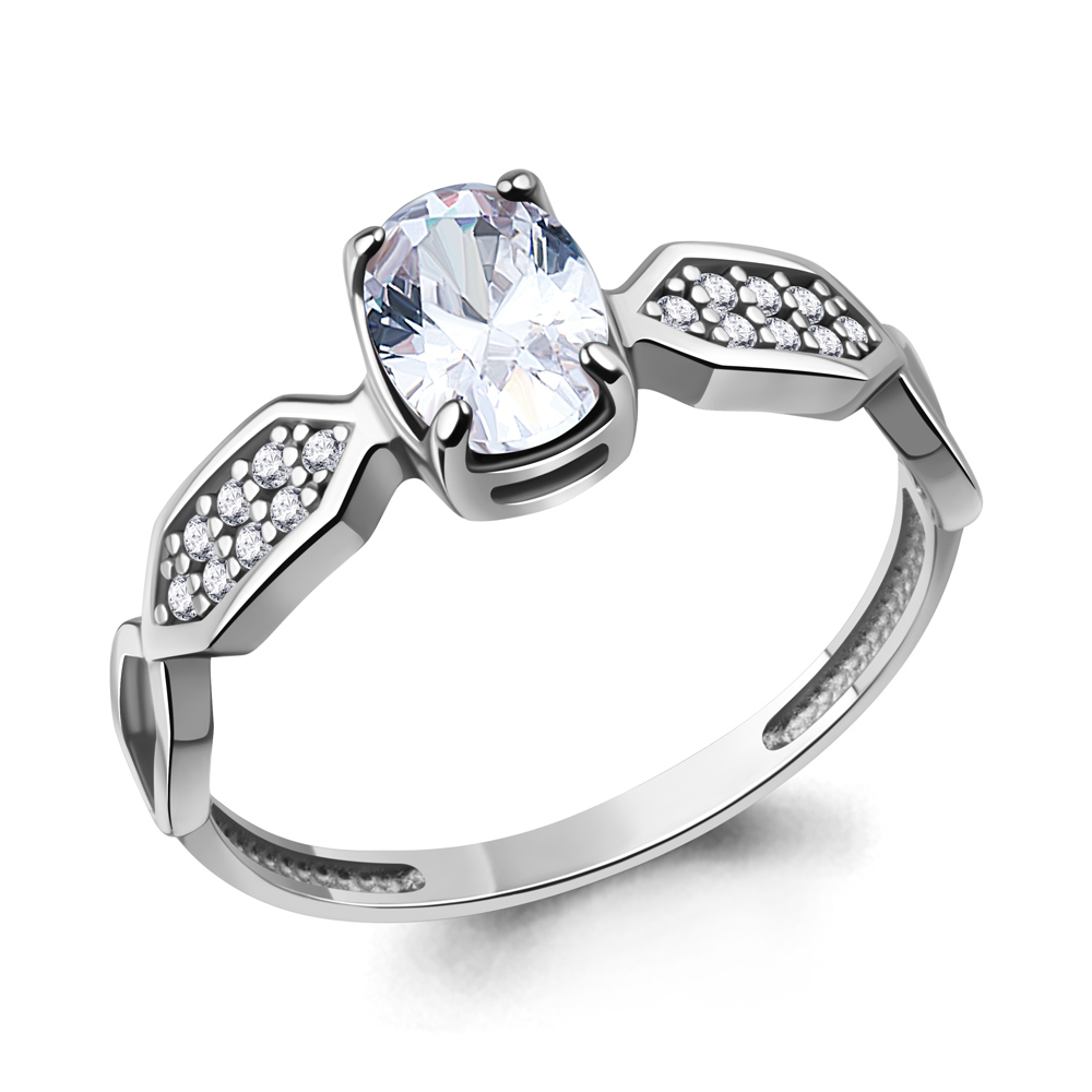 Кольцо из родированого серебра 925 пробы 600701А