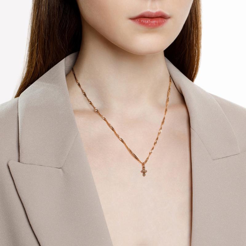 Крест из красного золота 585 пробы 121449