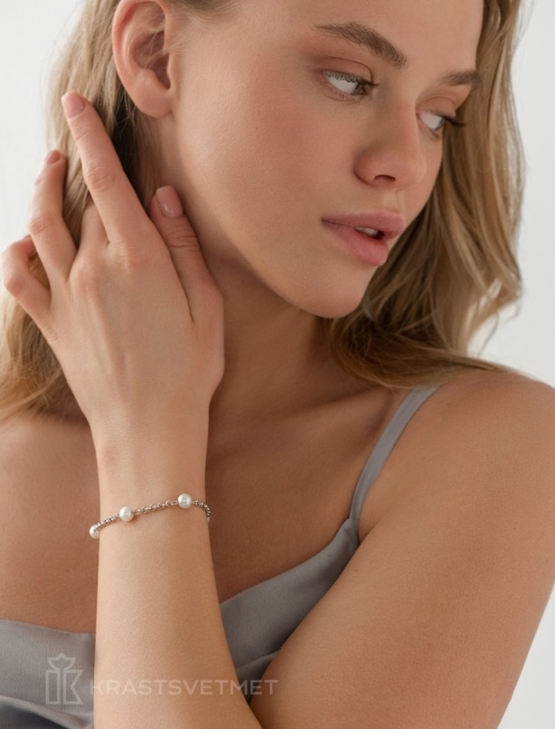 Браслет из родированого серебра 925 пробы НБ22-1785К9-3 д. 0,5