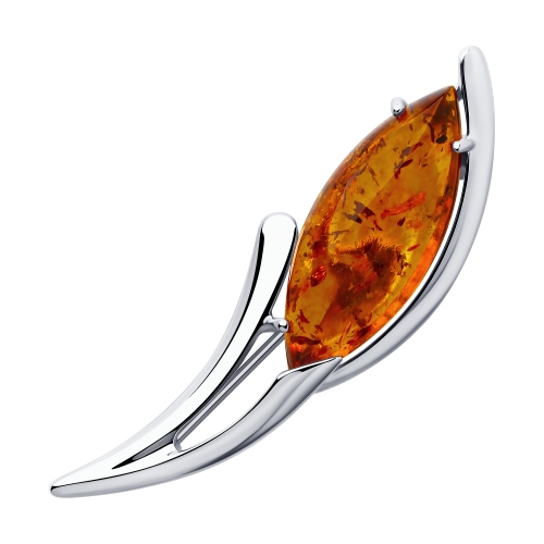 Брошь из родированого серебра 925 пробы 83040017