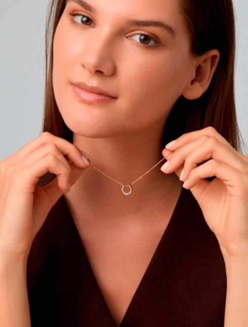 Подвеска из красного золота 585 пробы 36739-100 с бриллиантами