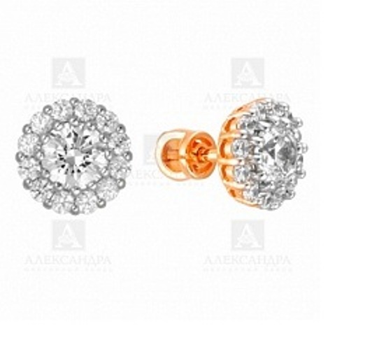 Пусеты из красного золота 585 пробы с586-01