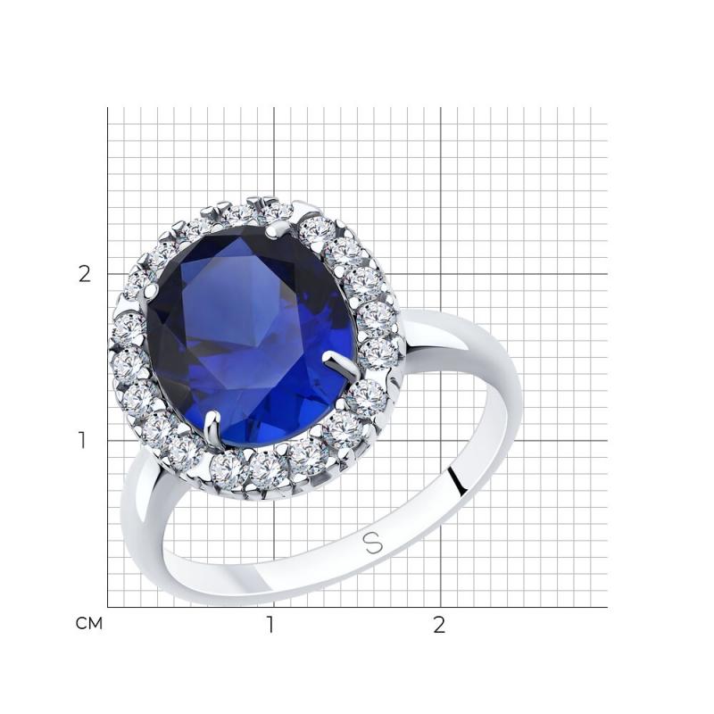 Кольцо из родированого серебра 925 пробы 88010064