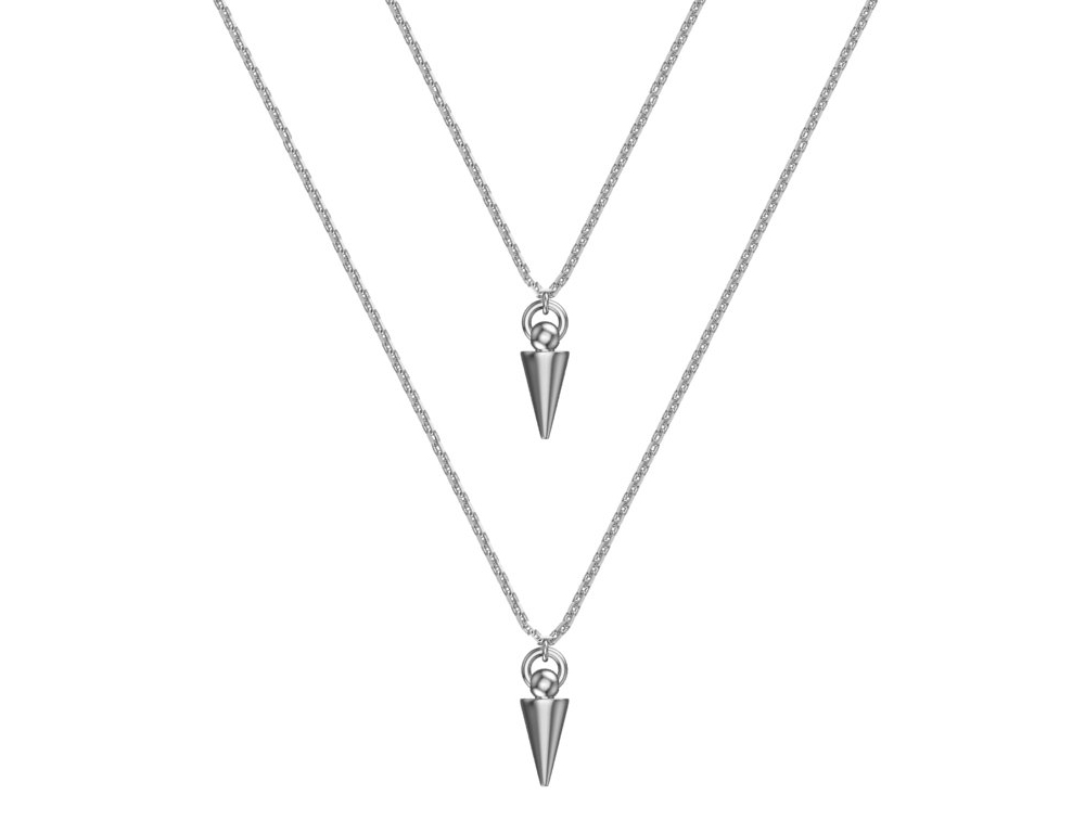 Колье из родированого серебра 925 пробы 0320385-00245