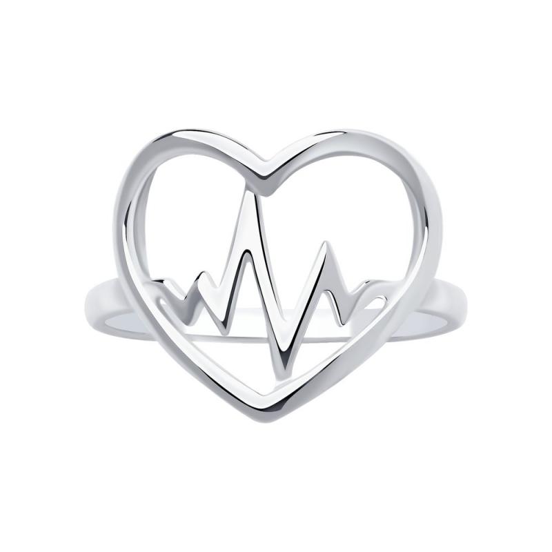 Кольцо из родированого серебра 925 пробы 94013089