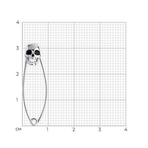 Брошь из родированого серебра 925 пробы 94040203