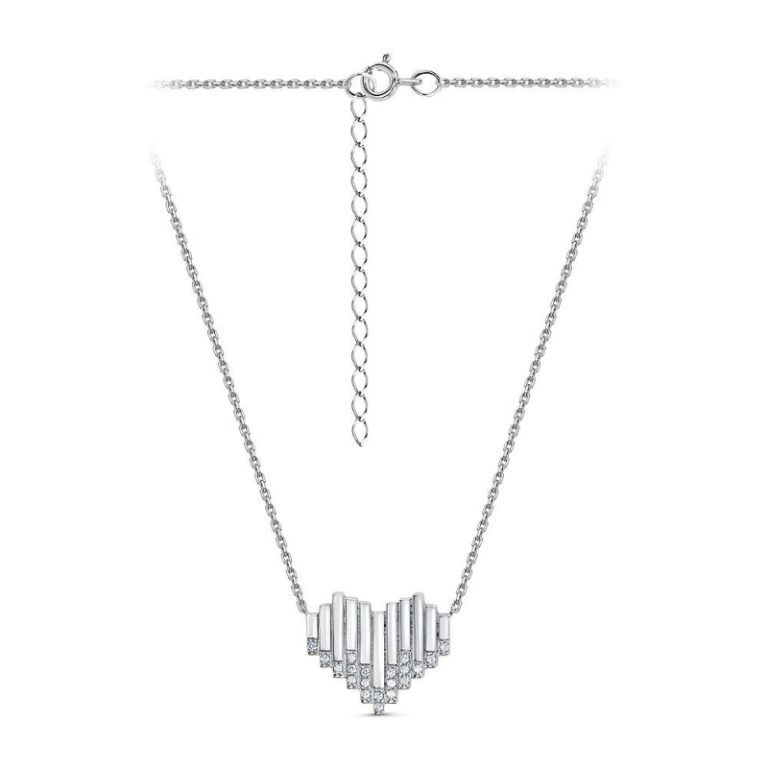 Колье из родированого серебра 925 пробы 3101085042