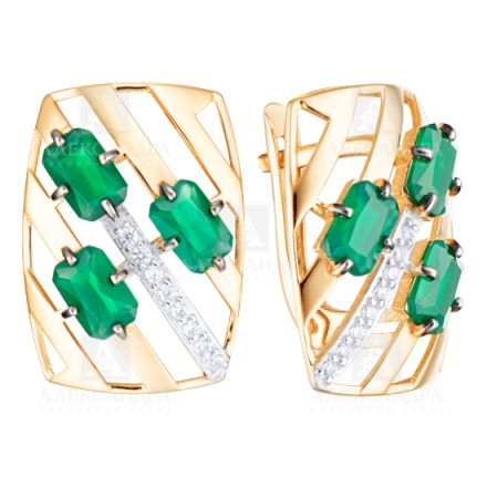 Серьги с английским замком женские из красного золота 585 пробы кл4381а-12-01