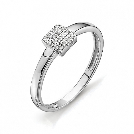 Кольцо из родированого серебра 925 пробы 01-0297/00КЦ-00