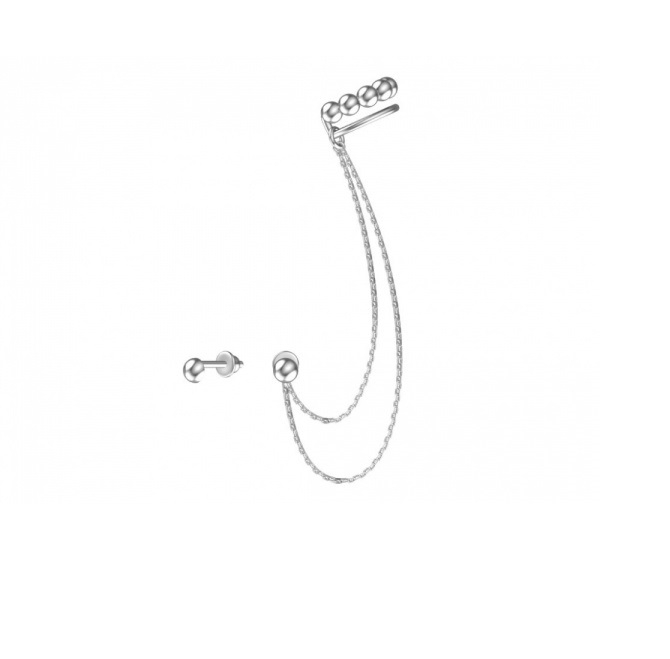 Пусеты из родированого серебра 925 пробы 6021528-00245