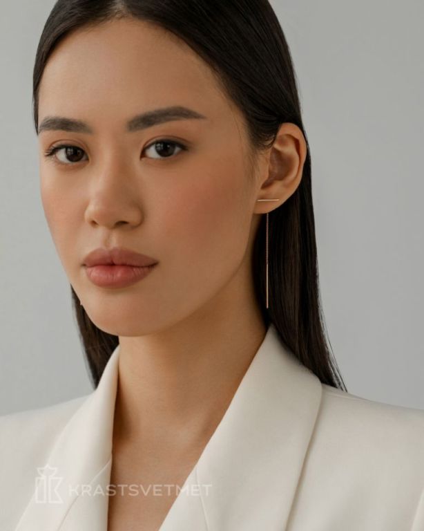 Серьги протяжки из красного золота 585 пробы НС12-403