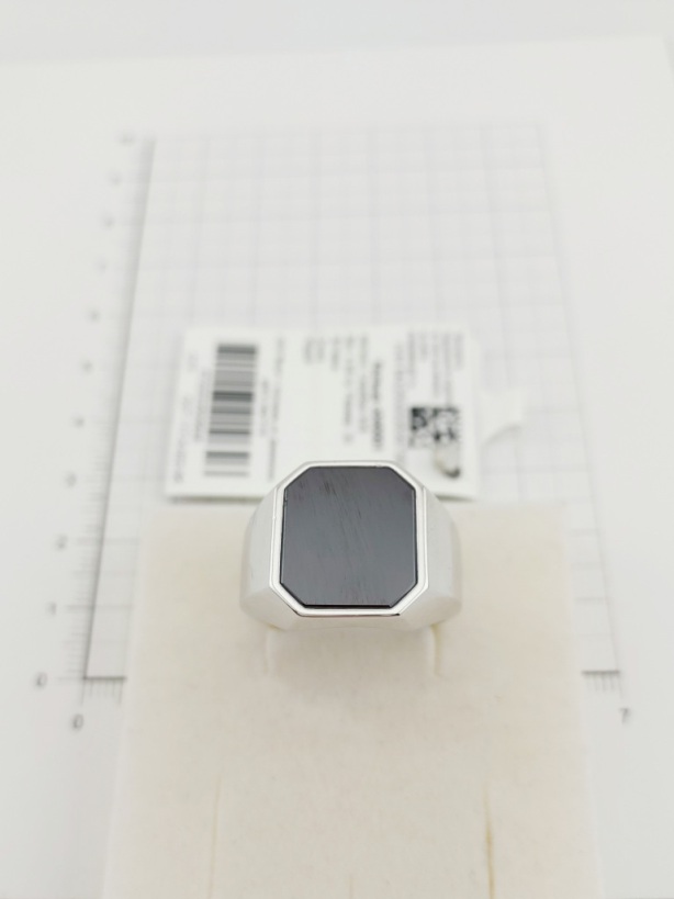 Печатка из родированого серебра 925 пробы с040001