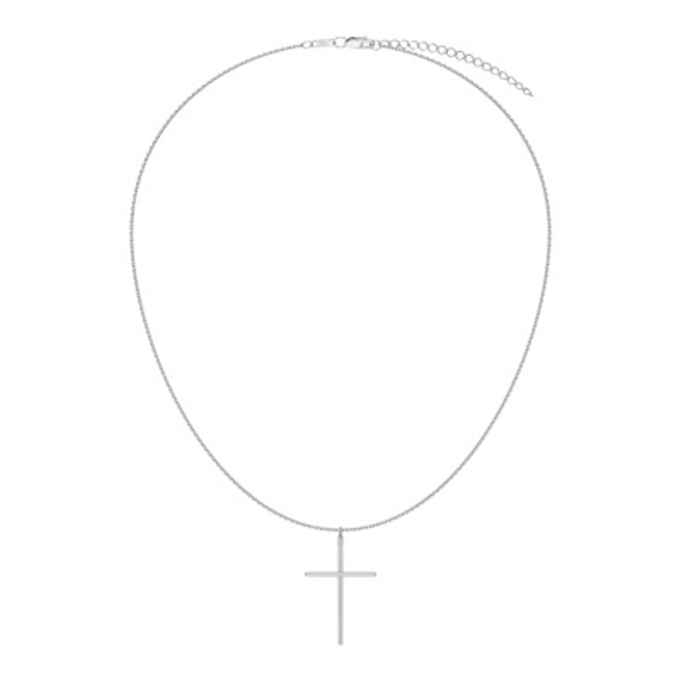 Колье из родированого серебра 925 пробы НХ22-2037-3 д. 0,35 мм