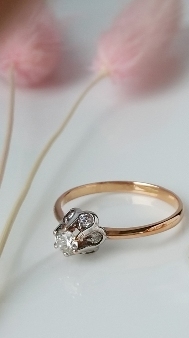 Кольцо из золота 585 пробы С110-6731 с бриллиантом