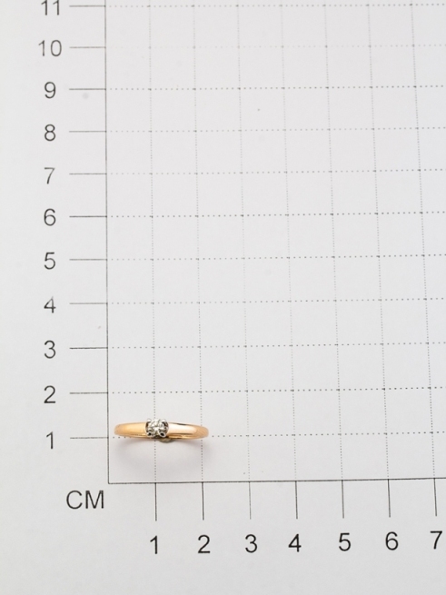 Кольцо из красного золота 585 пробы 13997-100 с бриллиантом