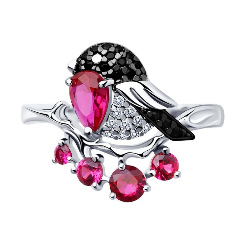 Кольцо из родированого серебра 925 пробы 94012493