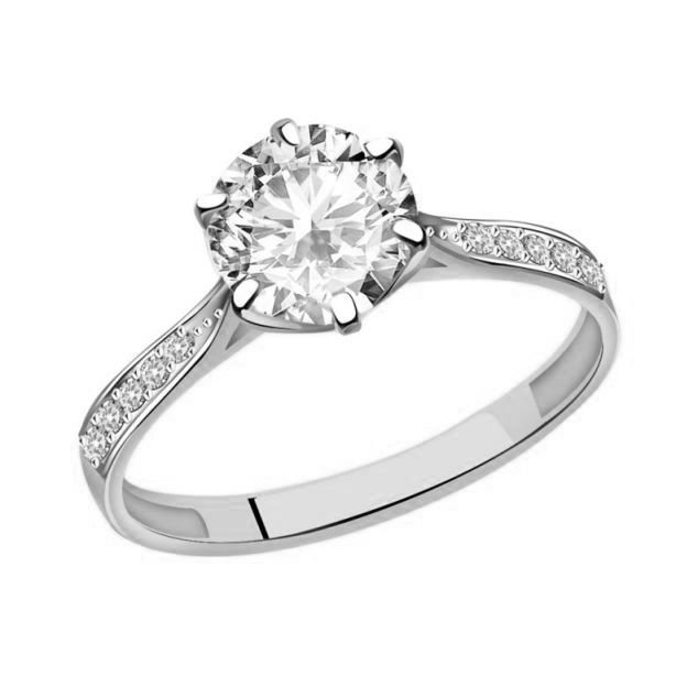Кольцо из белого золота 585 пробы к846-62 с swarovski
