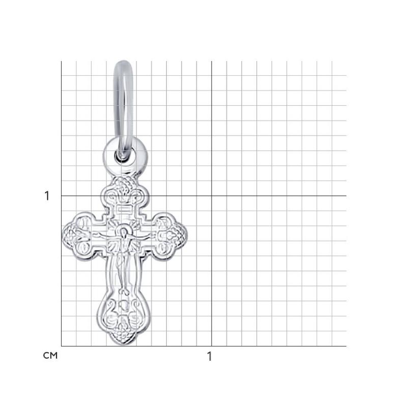 Крест из родированого серебра 925 пробы 94120105