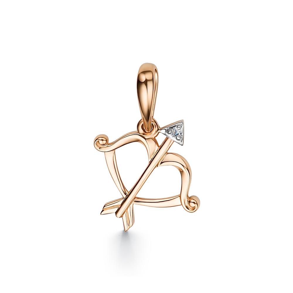 Подвеска из красного золота 585 пробы 34197-100 с бриллиантом