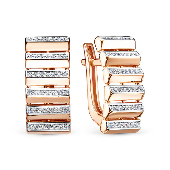 Серьги с английским замком женские из золота 585 пробы 120889