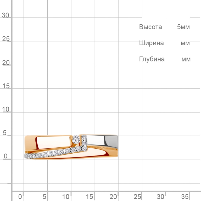 Кольцо из красного золота 585 пробы 64376А