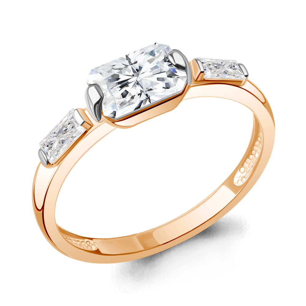 Кольцо из красного золота 585 пробы 67835 с фианитами