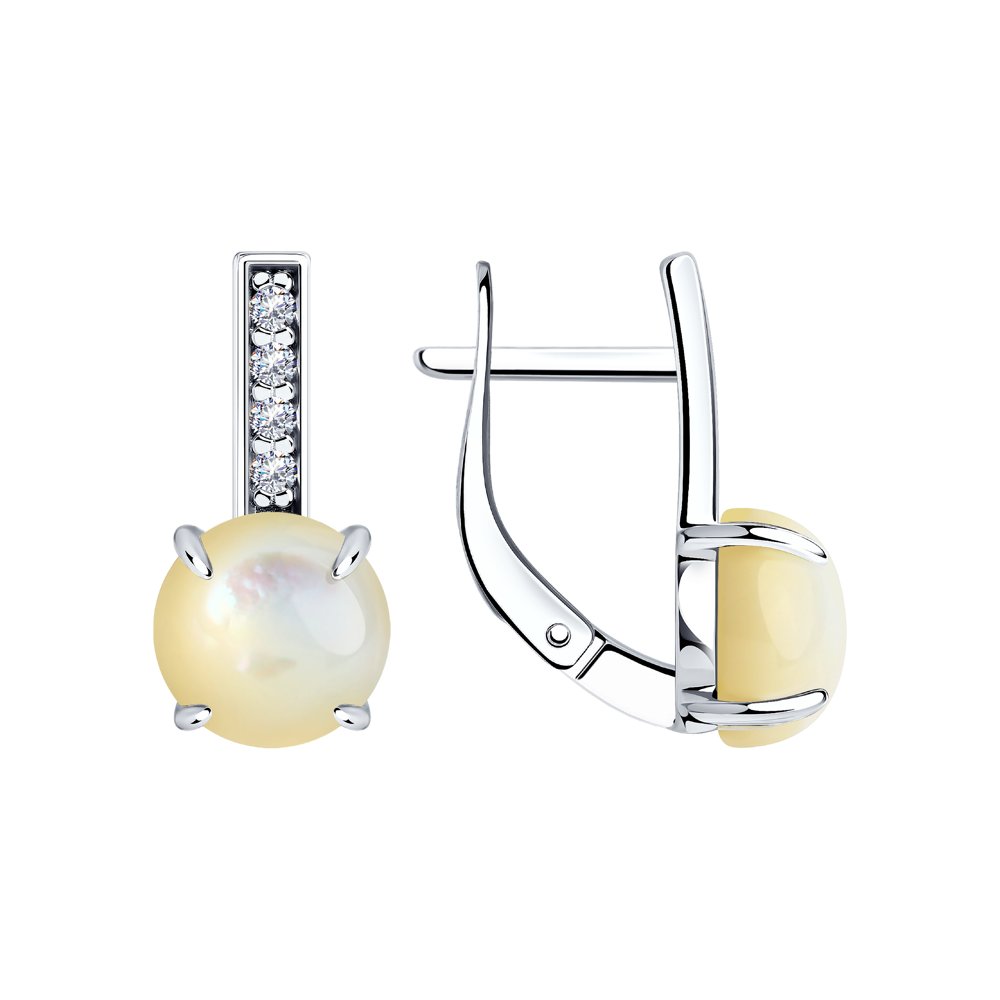 Серьги с английским замком женские из родированого серебра 925 пробы 94-320-00887-1