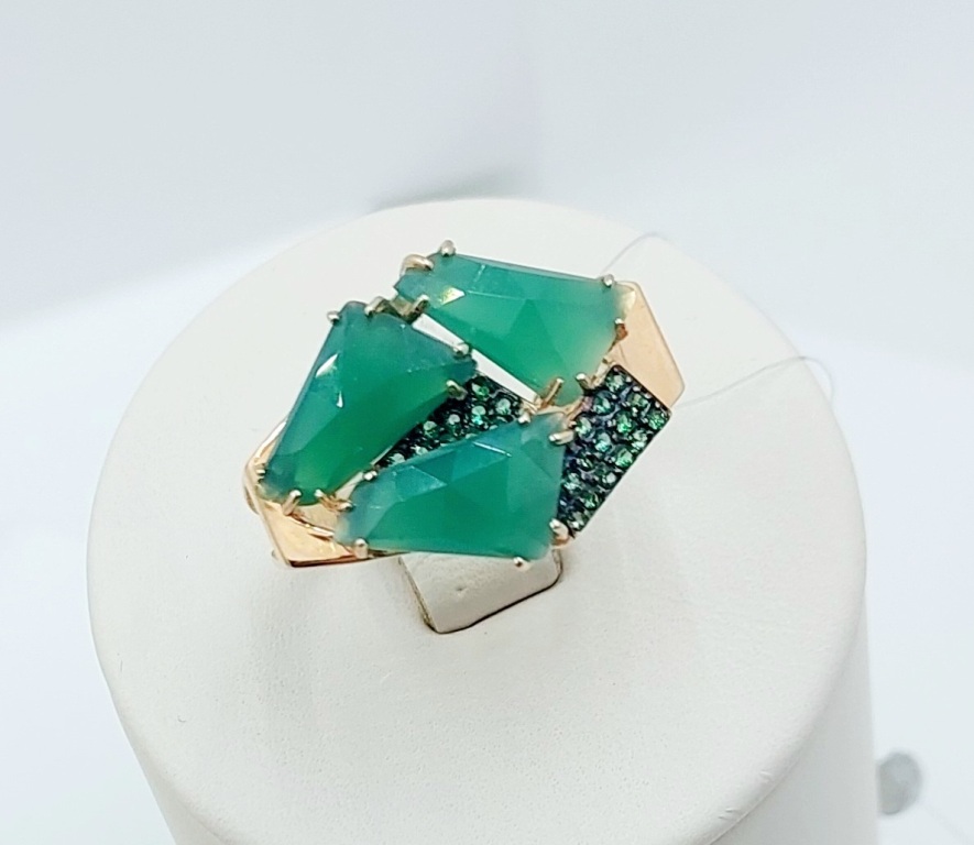 Кольцо из красного золота 585 пробы кл3235-12 и фианитами