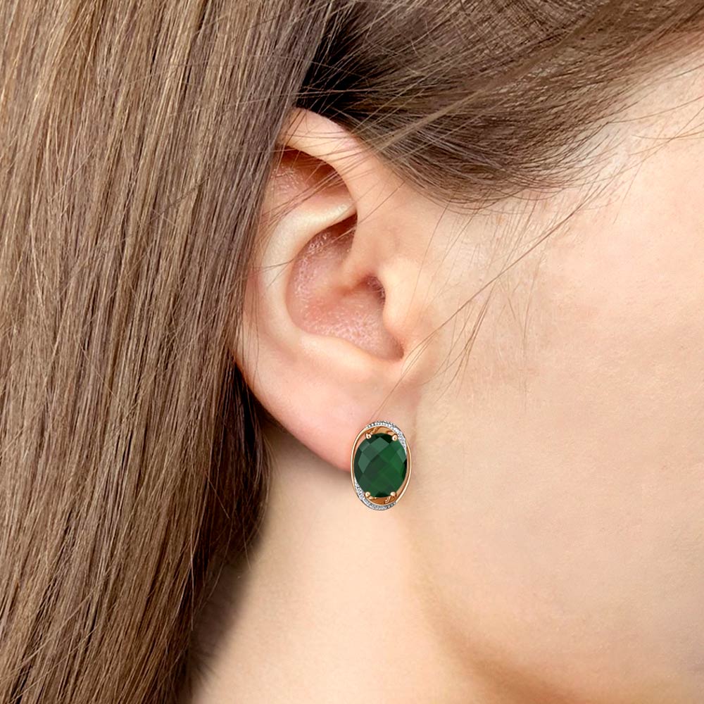 Серьги с английским замком женские из серебра 925 пробы 4423209А  Золочение