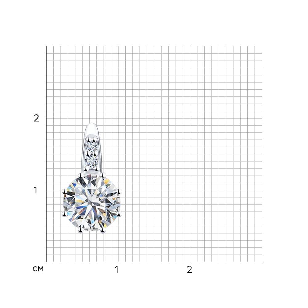 Подвеска из родированого серебра 925 пробы 89030001 с фианитом swarovski