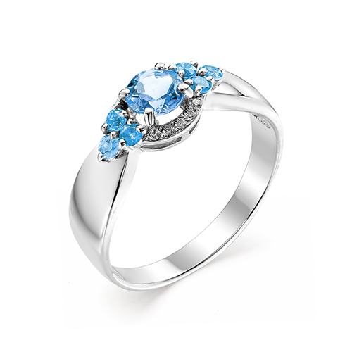 Кольцо из родированого серебра 925 пробы 01-0366/00ТБ-00