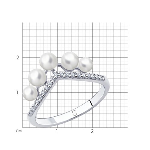 Кольцо из родированого серебра 925 пробы 94013114