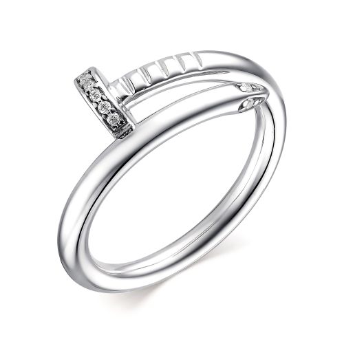 Кольцо из родированого серебра 925 пробы 01-1906/00КЦ-00