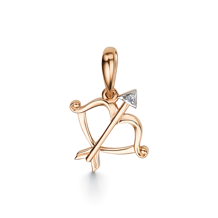 Подвеска из красного золота 585 пробы 34197-100 с бриллиантом
