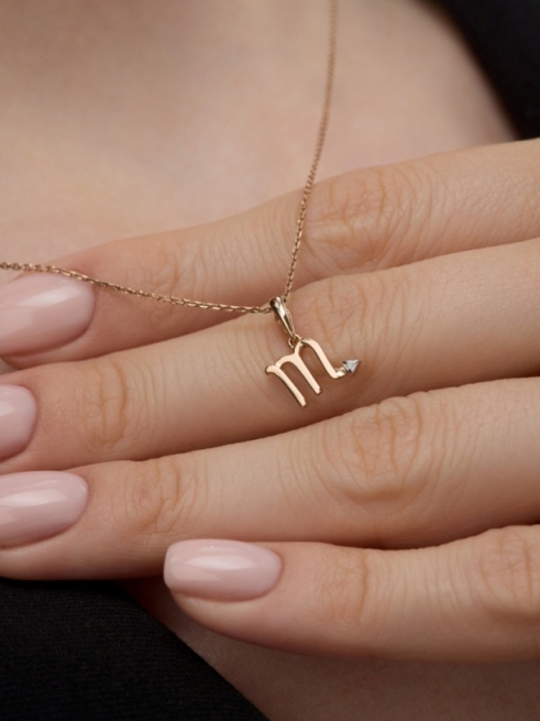 Подвеска из красного золота 585 пробы 34207-100 с бриллиантом