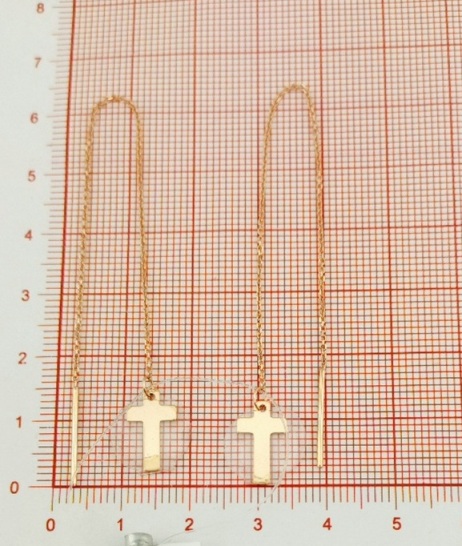 Серьги протяжки женские из красного золота 585 пробы НС12-502