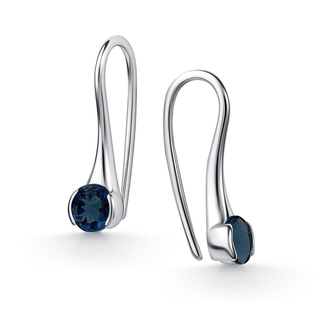 Серьги на петле из родированого серебра 925 пробы 02-5152/0НСЛ-00