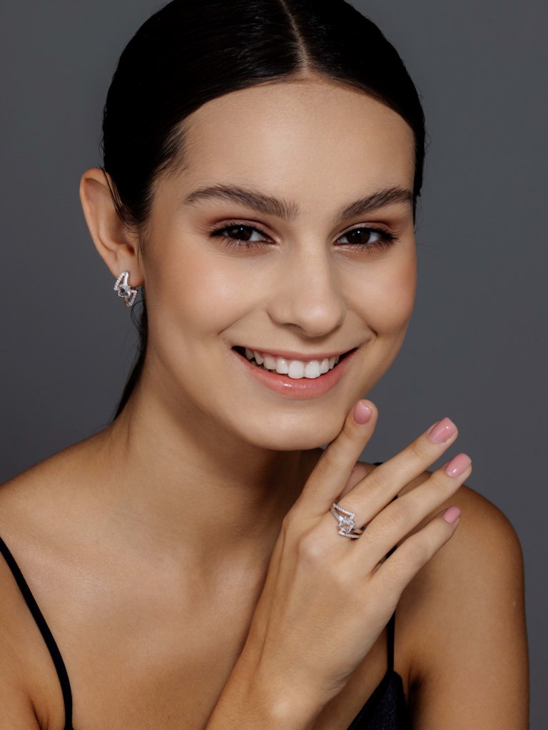 Кольцо из родированого серебра 925 пробы 01-4059/00ГХ-00