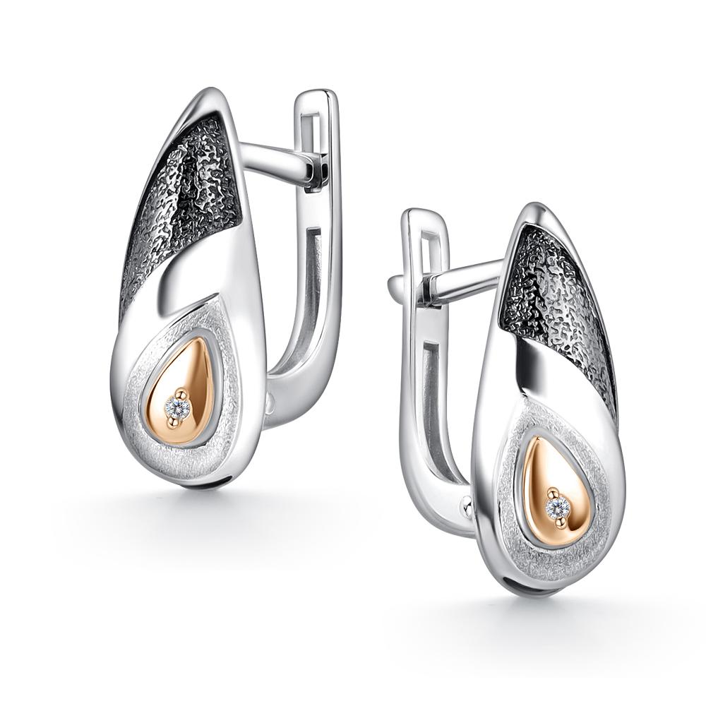 Серьги из серебра 02-4708/000Б-17