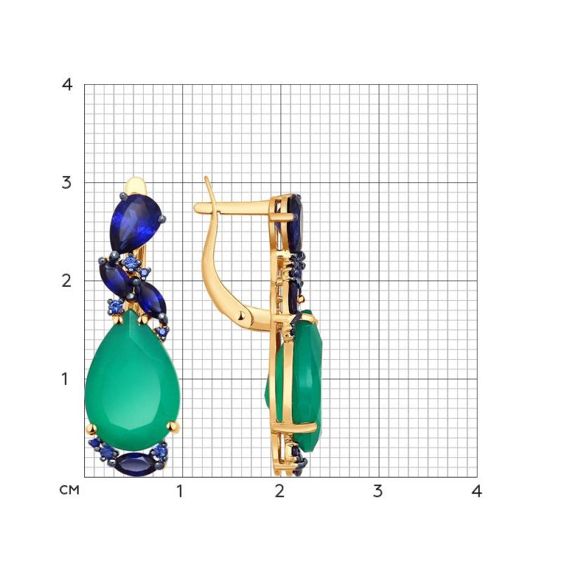 Серьги с английским замком женские из красного золота 585 пробы 724278