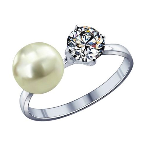 Кольцо из родированого серебра 925 пробы 94011795