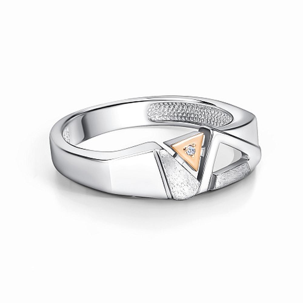 Кольцо из родированого серебра 925 пробы 01-4338/000Б-00 и бриллиантом