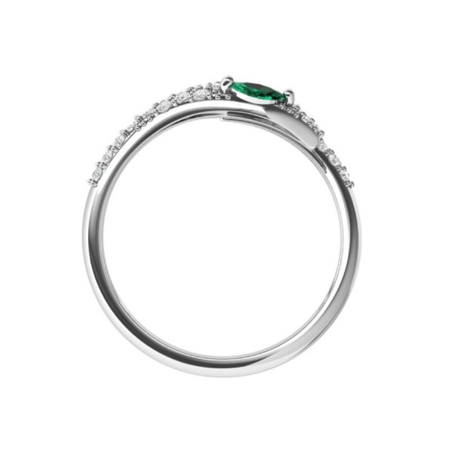 Кольцо из родированого серебра 925 пробы 1101524-00455 Змея