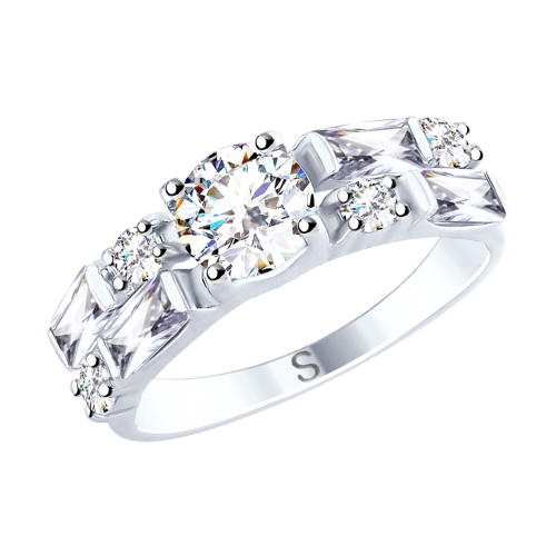 Кольцо из родированого серебра 925 пробы 94012491